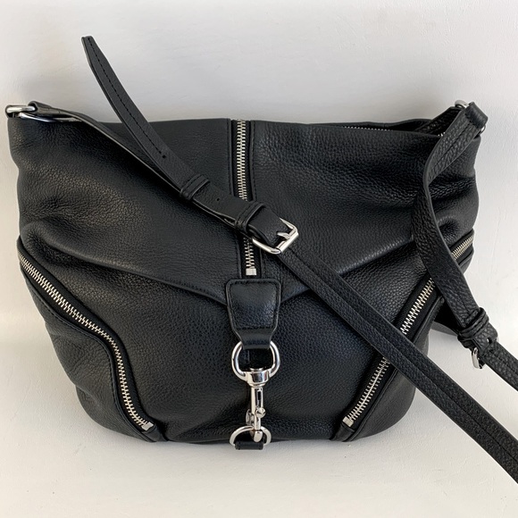 Rebecca Minkoff Julian Messenger Black Leather Handbag - Picture 1 of 6